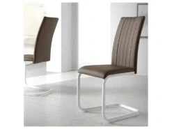 Duo De Chaises Similicuir Marron - LUMBA