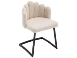 Lot De 2 Chaises Godole - Structure En L - Dossier En Forme De Pétale - Cachemire - Beige & Noir 9 Lot De 2 Chaises Godole - Structure En L - Dossier En Forme De Pétale - Cachemire - Beige & Noir -Deco.fr Soldes Boutique chaise 22125335