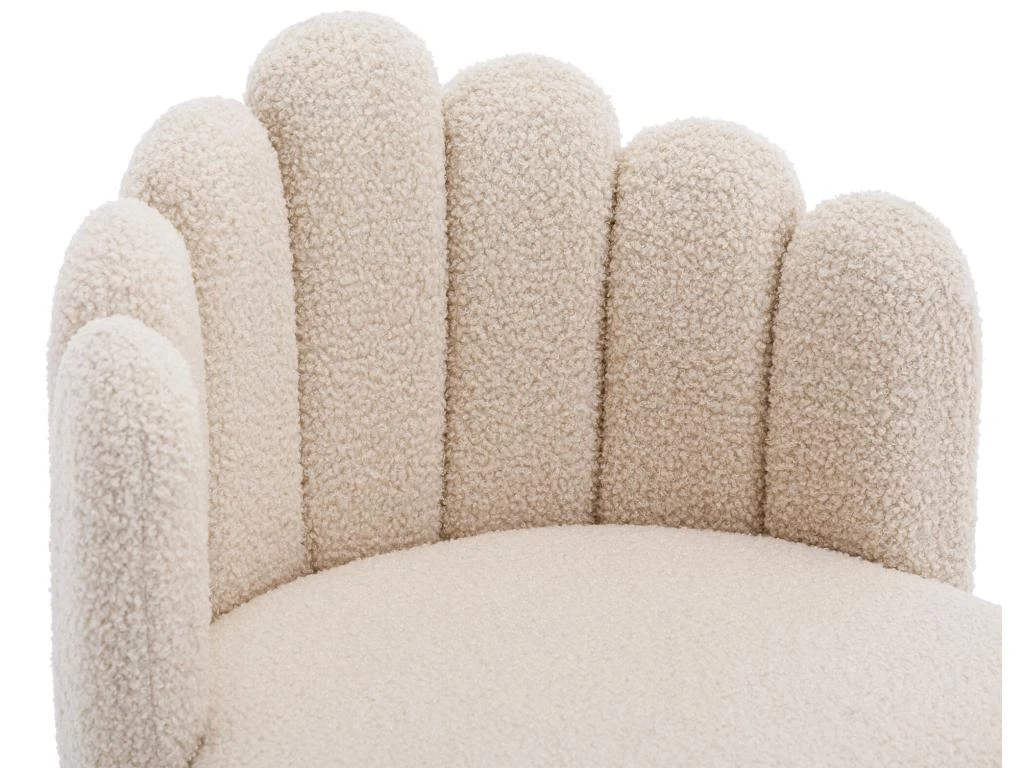 Lot De 2 Chaises Godole - Structure En L - Dossier En Forme De Pétale - Cachemire - Beige & Noir 6 Lot De 2 Chaises Godole - Structure En L - Dossier En Forme De Pétale - Cachemire - Beige & Noir – Image 6