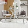 Lot De 2 Chaises Godole - Structure En L - Dossier En Forme De Pétale - Cachemire - Gris & Argent -Deco.fr Soldes Boutique chaise 22125349