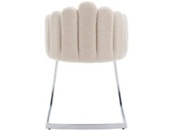 Lot De 2 Chaises Godole - Structure En L - Dossier En Forme De Pétale - Cachemire - Beige & Argent -Deco.fr Soldes Boutique chaise 22125373