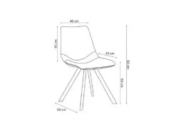 Chaise EMET PU Noir, Dimension H83 X L46 X P60 Cm, Idéal Pour Votre Cuisine Ou Salle à Manger -Deco.fr Soldes Boutique chaise 22329003