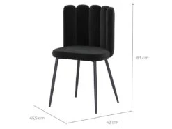 Chaise Rosy En Velours Noir (lot De 2) -Deco.fr Soldes Boutique chaise 22352379