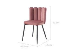 Chaise Rosy En Velours Vieux Rose (lot De 2) -Deco.fr Soldes Boutique chaise 22352431