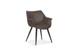 Chaise MILANO PU Micro Fibre Brun, Dimensions: H81 X L69 X P77 Cm, Idéal Pour Votre Salle A Manger Ou Cuisine