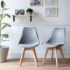Lot De 2 Chaises Scandinaves NORA Grises Avec Coussin - HAPPY GARDEN -Deco.fr Soldes Boutique chaise 22366511