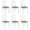 Lot De 6 Chaises De Salle à Manger Cuisineà Dîner Avec Coussins Blanc Bois Solide CDS022954 -Deco.fr Soldes Boutique chaise 22477863