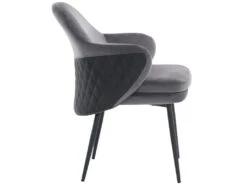 Chaise - Coutures En Tissu Et Cuir PU - Siège Amovible - Gris -Deco.fr Soldes Boutique chaise 22690783
