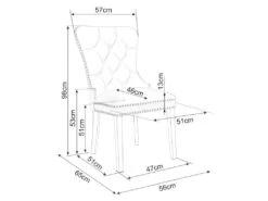 Chaise De Salle à Manger Design 51 X 46 X 98 Cm - Vert -Deco.fr Soldes Boutique chaise 22723875