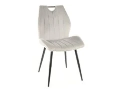 Chaise En Velours 51 X 46 X 91 Cm - Gris Clair