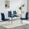 Lot De 4 Chaises De Salle à Manger - En Similicuir - Bleu 17 Lot De 4 Chaises De Salle à Manger - En Similicuir - Bleu -Deco.fr Soldes Boutique chaise 22801475