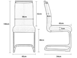 Lot De 4 Chaises De Salle à Manger - En Similicuir - Gris -Deco.fr Soldes Boutique chaise 22801503