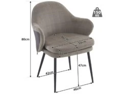 Lot De 4 Chaises - Coutures En Tissu Et Cuir PU - Siège Amovible - Marron 9 Lot De 4 Chaises - Coutures En Tissu Et Cuir PU - Siège Amovible - Marron -Deco.fr Soldes Boutique chaise 22804015