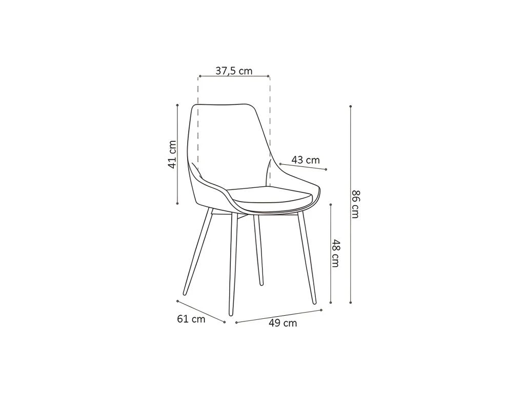 Chaise MICRA PU Micro Fibre Brun, Dimensions: H86 X L49 X P61 Cm, Idéal Pour Un Salon De Prestige 3 Chaise MICRA PU Micro Fibre Brun, Dimensions: H86 X L49 X P61 Cm, Idéal Pour Un Salon De Prestige – Image 3
