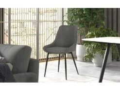 Chaise MICRA PU Gris Clair, Dimensions: H86 X L49 X P61 Cm, Idéal Pour Un Salon De Prestige -Deco.fr Soldes Boutique chaise 22804195