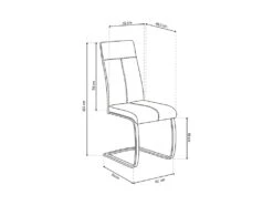 Chaise ALI PU Gris, Dimensions: H101 X L42 X P61 Cm, Idéal Pour Une Salle A Manger Unique 7 Chaise ALI PU Gris, Dimensions: H101 X L42 X P61 Cm, Idéal Pour Une Salle A Manger Unique -Deco.fr Soldes Boutique chaise 22808111