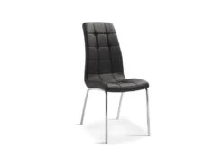 Chaise MERIL PU Noir, Dimensions: H96 X L42 X P55 Cm, Idéal Pour Une Salle A Mangé Tape A L'œil