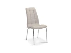 Chaise MERIL PU Cappuccino, Dimensions: H96 X L42 X P55 Cm, Idéal Pour Une Salle A Mangé Tape A L'œil