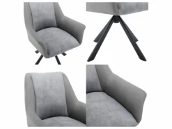 1 Chaise En Velours Et Similicuir - Pieds En Métal - Gris 8 1 Chaise En Velours Et Similicuir - Pieds En Métal - Gris -Deco.fr Soldes Boutique chaise 22935445