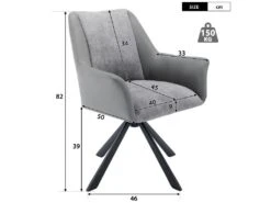 1 Chaise En Velours Et Similicuir - Pieds En Métal - Gris 9 1 Chaise En Velours Et Similicuir - Pieds En Métal - Gris -Deco.fr Soldes Boutique chaise 22935447