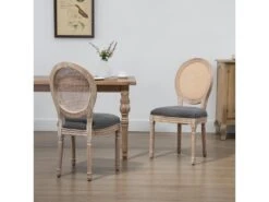 Lot De 2 Chaises De Salle à Manger - Chaise De Salon Médaillon Style Louis XVI - Bois Massif Sculpté, Patiné - Dossier Cannage - Aspect Lin Gris 8 Lot De 2 Chaises De Salle à Manger - Chaise De Salon Médaillon Style Louis XVI - Bois Massif Sculpté, Patiné - Dossier Cannage - Aspect Lin Gris -Deco.fr Soldes Boutique chaise 23021787