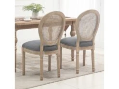 Lot De 2 Chaises De Salle à Manger - Chaise De Salon Médaillon Style Louis XVI - Bois Massif Sculpté, Patiné - Dossier Cannage - Aspect Lin Gris 9 Lot De 2 Chaises De Salle à Manger - Chaise De Salon Médaillon Style Louis XVI - Bois Massif Sculpté, Patiné - Dossier Cannage - Aspect Lin Gris -Deco.fr Soldes Boutique chaise 23021789