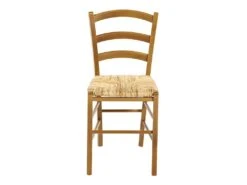 Lot De 2 Chaises PAYSANNE - Hêtre Massif & Paille De Riz - Teinte : Chêne -Deco.fr Soldes Boutique chaise 232099