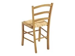 Lot De 2 Chaises PAYSANNE - Hêtre Massif & Paille De Riz - Teinte : Chêne -Deco.fr Soldes Boutique chaise 232105