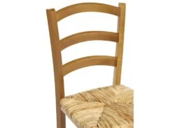 Lot De 6 Chaises PAYSANNE - Hêtre Massif Teinté Chêne, Paille De Riz -Deco.fr Soldes Boutique chaise 232165