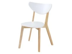Lot De 2 Chaises CARINE - Hévéa Massif Et MDF - Blanc -Deco.fr Soldes Boutique chaise 258355