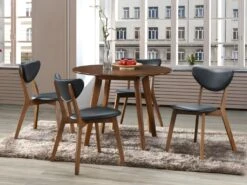 Lot De 6 Chaises LISETTE - Hévéa Massif & Simili - Noyer Et Noir -Deco.fr Soldes Boutique chaise 258759