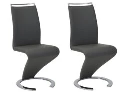 Lot De 2 Chaises TWIZY - Simili Noir