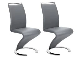 Lot De 2 Chaises TWIZY - Simili Gris