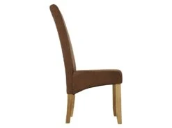 Lot De 2 Chaises SANTOS - Microfibre Aspect Cuir Vieilli - Pieds Bois Clair -Deco.fr Soldes Boutique chaise 268407