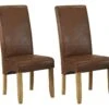 Lot De 2 Chaises SANTOS - Microfibre Aspect Cuir Vieilli - Pieds Bois Clair -Deco.fr Soldes Boutique chaise 268413