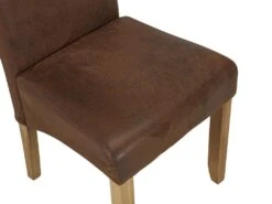 Lot De 2 Chaises SANTOS - Microfibre Aspect Cuir Vieilli - Pieds Bois Clair -Deco.fr Soldes Boutique chaise 268415
