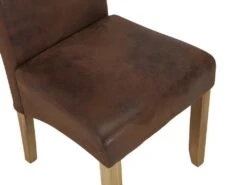 Lot De 6 Chaises SANTOS - Microfibre Aspect Cuir Vieilli - Pieds Bois Clair -Deco.fr Soldes Boutique chaise 268425