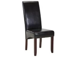 Lot De 2 Chaises ROVIGO - Simili Marron Brillant - Pieds Bois Foncé 10 Lot De 2 Chaises ROVIGO - Simili Marron Brillant - Pieds Bois Foncé -Deco.fr Soldes Boutique chaise 268707