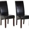 Lot De 2 Chaises ROVIGO - Simili Marron Brillant - Pieds Bois Foncé -Deco.fr Soldes Boutique chaise 268709