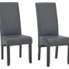 Lot De 2 Chaises ROVIGO - Simili Gris Mat - Pieds Bois Noir 22 Lot De 2 Chaises ROVIGO - Simili Gris Mat - Pieds Bois Noir -Deco.fr Soldes Boutique chaise 268783