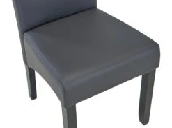 Lot De 2 Chaises ROVIGO - Simili Gris Mat - Pieds Bois Noir -Deco.fr Soldes Boutique chaise 268789