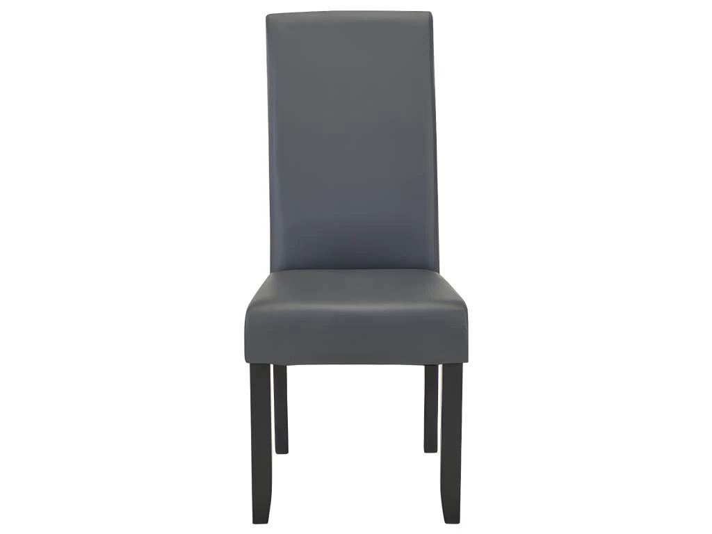 Lot De 6 Chaises ROVIGO - Simili Gris Mat - Pieds Bois Noir 3 Lot De 6 Chaises ROVIGO - Simili Gris Mat - Pieds Bois Noir – Image 3