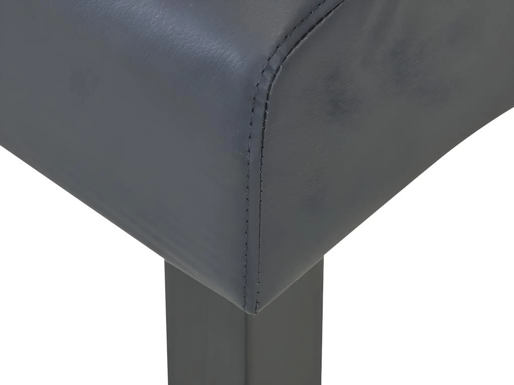 Lot De 6 Chaises ROVIGO - Simili Gris Mat - Pieds Bois Noir 7 Lot De 6 Chaises ROVIGO - Simili Gris Mat - Pieds Bois Noir – Image 7