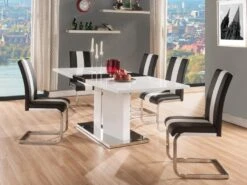 Lot De 4 Chaises En Simili TRINITY De Pascal MORABITO - Simili - Noir & Blanc 11 Lot De 4 Chaises En Simili TRINITY De Pascal MORABITO - Simili - Noir & Blanc -Deco.fr Soldes Boutique chaise 269279