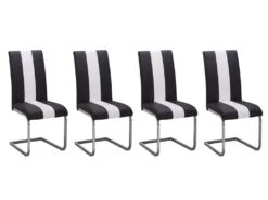 Lot De 4 Chaises En Simili TRINITY De Pascal MORABITO - Simili - Noir & Blanc 7 Lot De 4 Chaises En Simili TRINITY De Pascal MORABITO - Simili - Noir & Blanc -Deco.fr Soldes Boutique chaise 269383