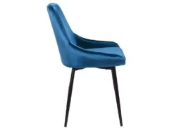 Lot De 2 Chaises - Velours Et Métal Noir - Bleu Nuit - MASURIE 9 Lot De 2 Chaises - Velours Et Métal Noir - Bleu Nuit - MASURIE -Deco.fr Soldes Boutique chaise 282809