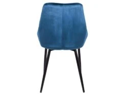 Lot De 2 Chaises - Velours Et Métal Noir - Bleu Nuit - MASURIE 10 Lot De 2 Chaises - Velours Et Métal Noir - Bleu Nuit - MASURIE -Deco.fr Soldes Boutique chaise 282811