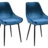 Lot De 2 Chaises - Velours Et Métal Noir - Bleu Nuit - MASURIE 11 Lot De 2 Chaises - Velours Et Métal Noir - Bleu Nuit - MASURIE -Deco.fr Soldes Boutique chaise 282825