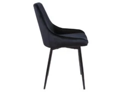 Lot De 6 Chaises - Velours Et Métal Noir - Noir - MASURIE -Deco.fr Soldes Boutique chaise 283233