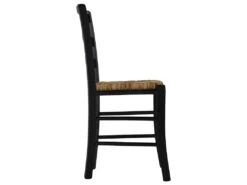 Lot De 2 Chaises PAYSANNE - Hêtre Massif & Paille De Riz - Teinte : Noir -Deco.fr Soldes Boutique chaise 284475
